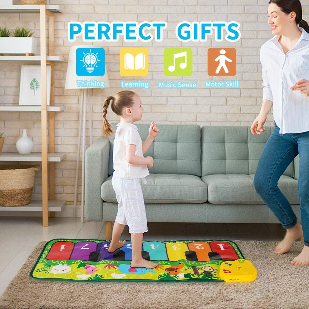 Foot 32" Keyboard Play Mat Toddler with 5 Animal Sounds Early Education Toys Gift for Girls Boys