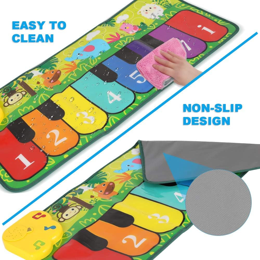 Foot 32" Keyboard Play Mat Toddler with 5 Animal Sounds Early Education Toys Gift for Girls Boys