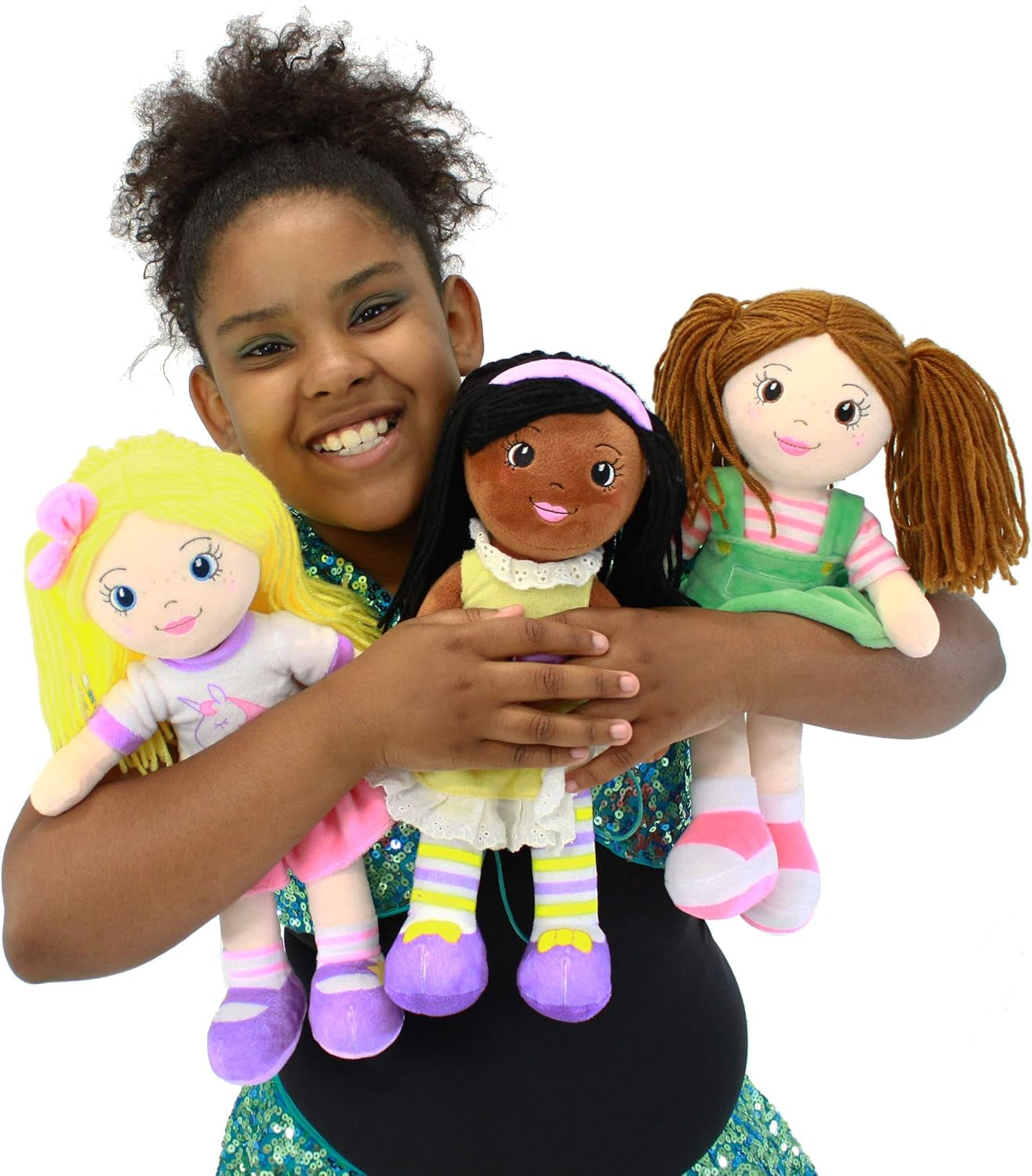 14” Soft Baby Doll - Plush Rag Dolls for 2 Year Old Girls & Boys, Toddler & Infants - Washable & Sensory Fabric Body - 3Pc Set