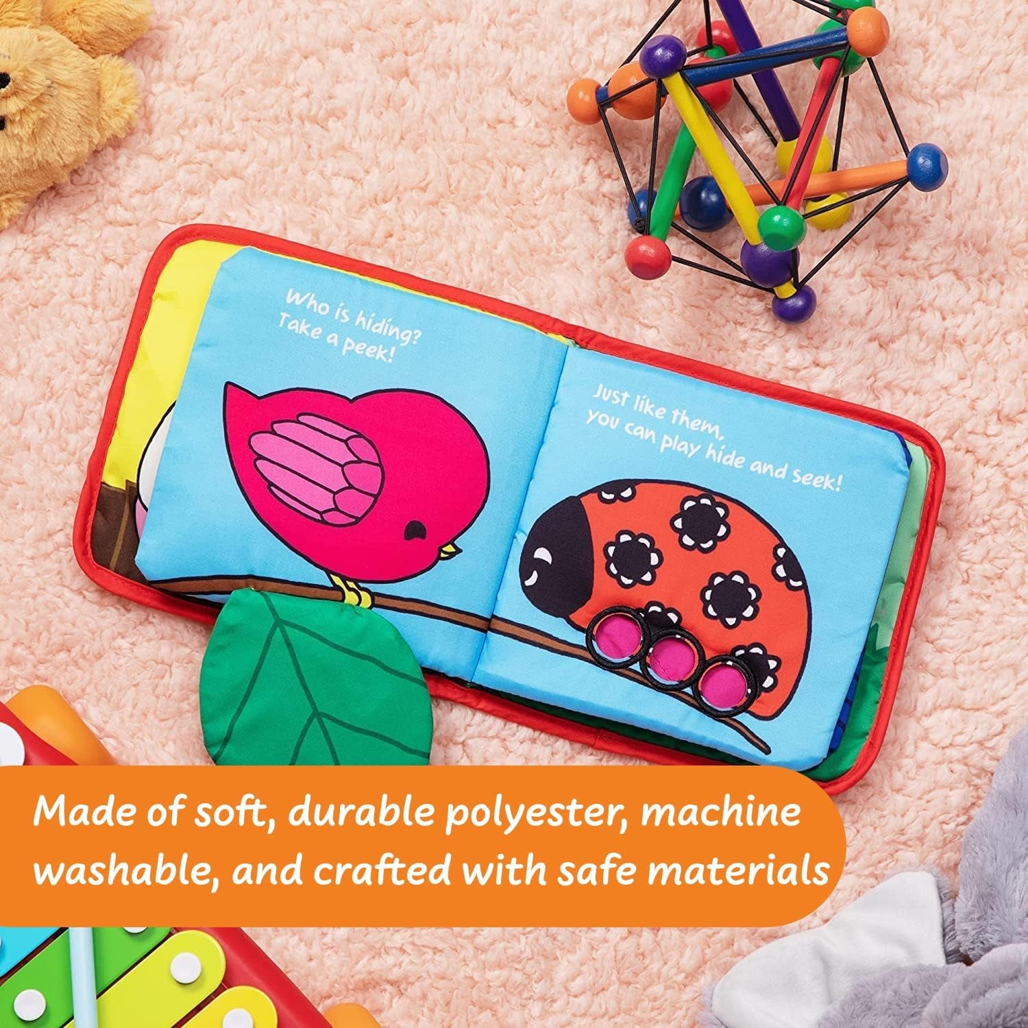 Stimulating Baby Crinkle Books for 0-6 Months and 6-12 Months Infants - Toys Gift for 1 Year Old - Soft Cloth Animals Baby Books for Gifting