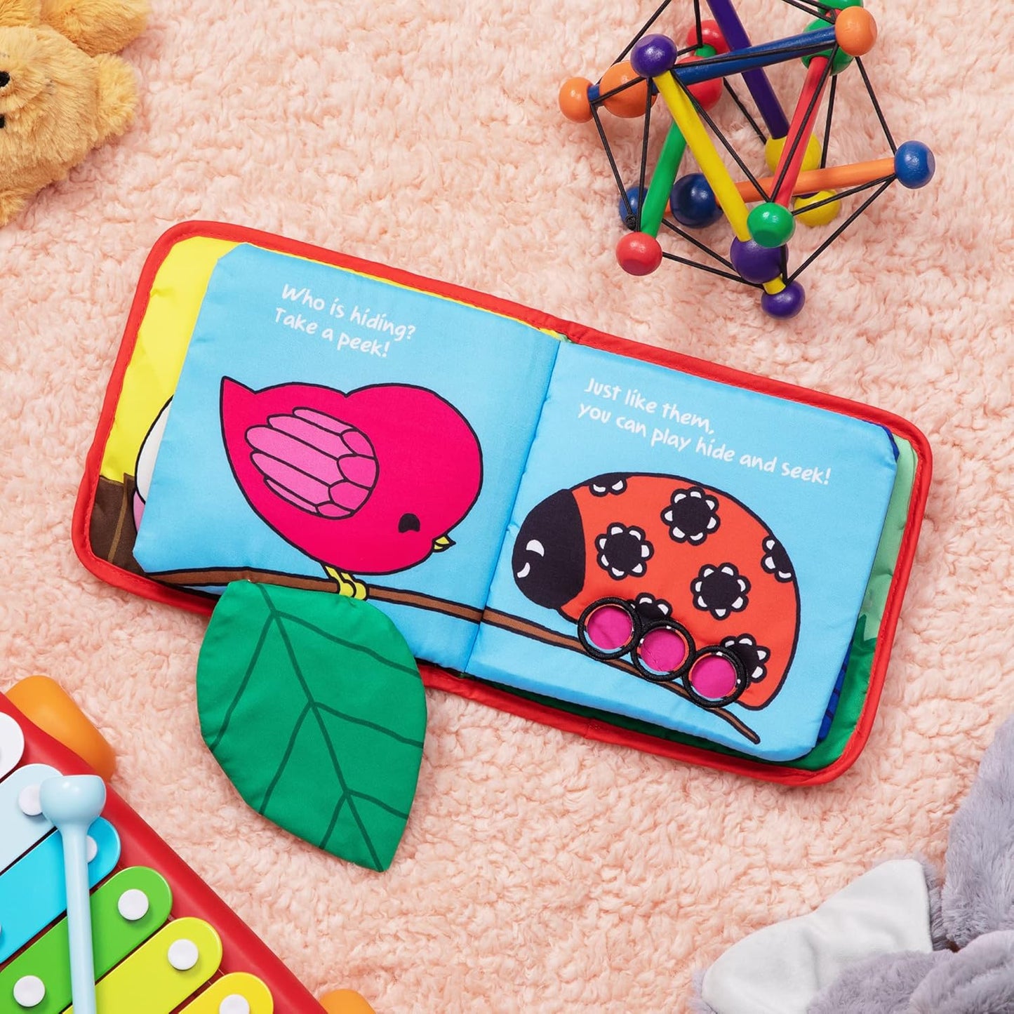 Stimulating Baby Crinkle Books for 0-6 Months and 6-12 Months Infants - Toys Gift for 1 Year Old - Soft Cloth Animals Baby Books for Gifting